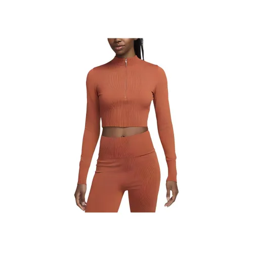 nike Sportswear CHILL KNIT CROP TOP Женские Burnt Sunrise