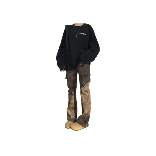 UNA RETA Камуфляж Унисекс Повседневные Штаны