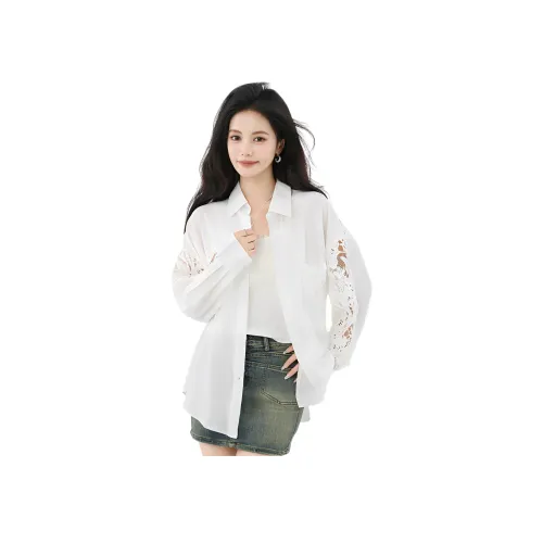 HUICUIGE Белые Женские Рубашки