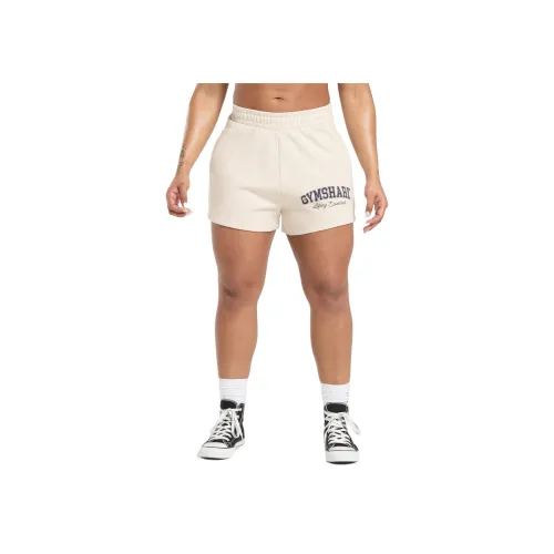 GYMSHARK Овсяно-белые Женские Спортивные Шорты