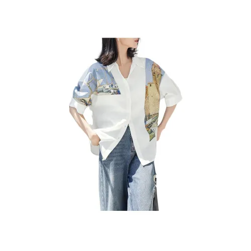 DIALOGUE x KAIYILAIWEN LIANMINGKUAN Рубашка Женская Айвори Белая