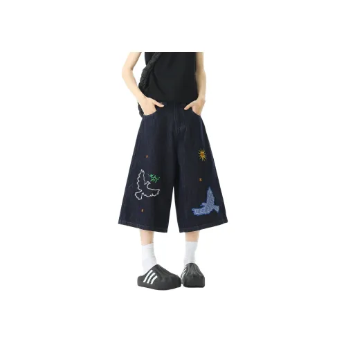 RVANGUARD Темно-синие унисекс джинсовые шорты