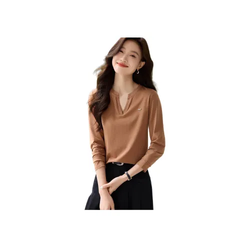 Mo Han Yi Mei T Рубашка Женская Древесный Кофейный