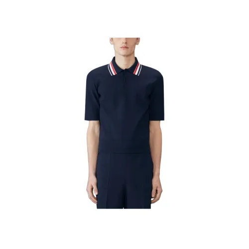 THOM BROWNE Мужская поло синего цвета