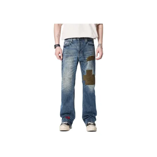 HIPHOPPUNKS Синий Мужской Джинсы