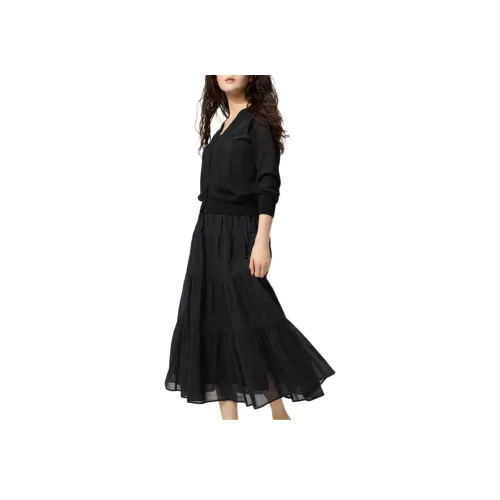 UNIQLO Повседневная длинная юбка женская черная