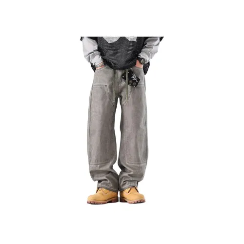  Stir Fried Серый Унисекс Джинсы