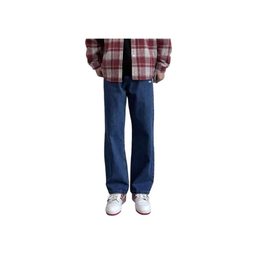 BEIOUGONGLVE Темно-синий Унисекс Джинсы