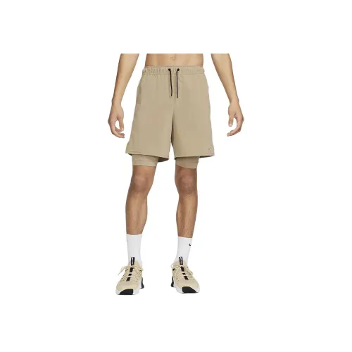 nike Unlimited Dri Fit 7 2 в 1 Универсальные Шорты Повседневные Мужские Хаки