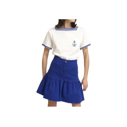 SEE BY CHLOE Королевский синий Женские джинсовые короткие юбки