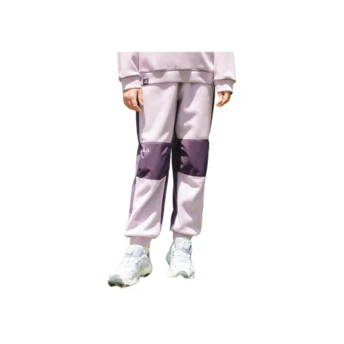 FILA Розовые Фиолетовые ПУ (полиуретан) Унисекс Вязаные Тренировочные Штаны