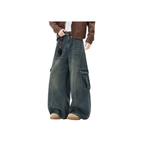 DANGERTIGER Винтажные синие унисекс джинсы