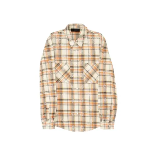 AMIRI Желтый/Белый Мужские Рубашки