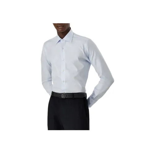 Canali Светло-Синие Мужские Рубашки