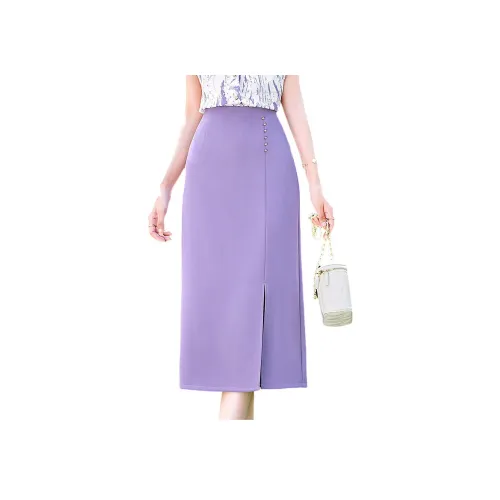 Like The Age Of Water Повседневный Длинный Юбка Женские Фиолетовый