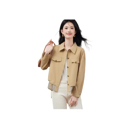 Like The Age Of Water Осенний Бархат Feel Куртка Облегающий крой Женские Желтый