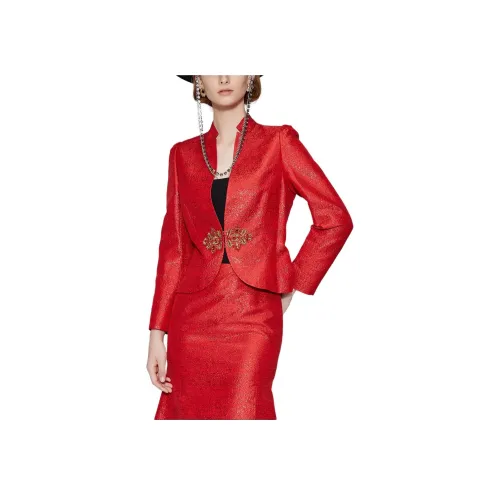 Badgley Mischka Бизнес-костюм женский красный коричневый