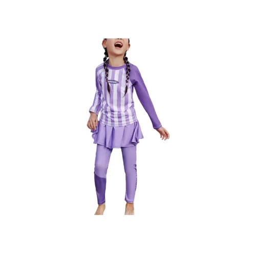 Mini Bala Детский купальник SS25 двухкомпонентный комплект фиолетово-белый тон для детей 3-7 лет