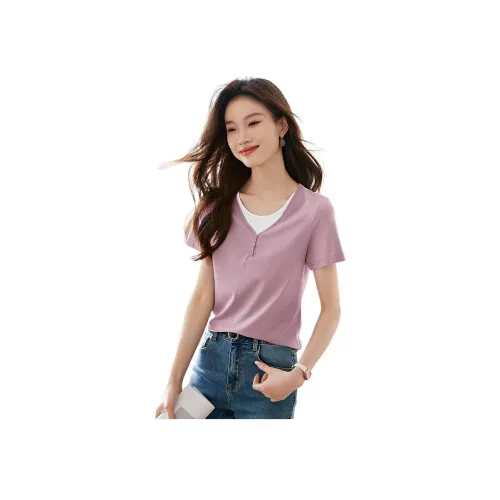 Mo Han Yi Mei Стандартная T-рубашка Женская Розовая