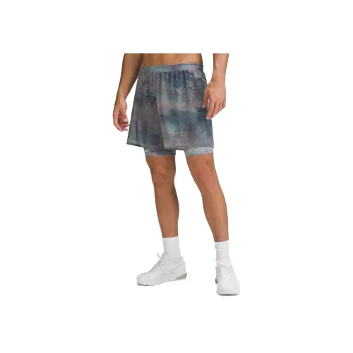 lululemon LAB Легкие Линейные Сетчатые Короткие Повседневные Шорты Мужские Серые SUPERNATURAL Светящиеся MULTI