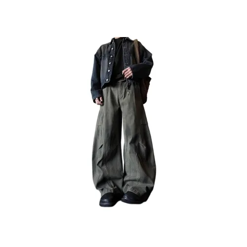 MORii Green Unisex Jeans MORii Зеленые Унисекс Джинсы