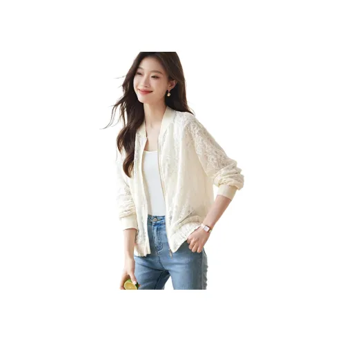 Mo Han Yi Mei Бейсбольная куртка Женские Экрю