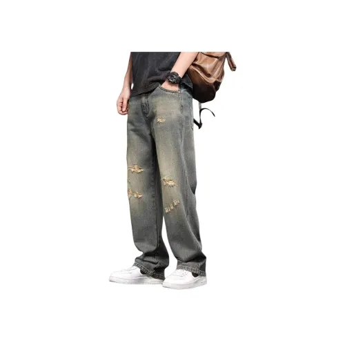 CHAORENBANG Винтажные синие унисекс джинсы