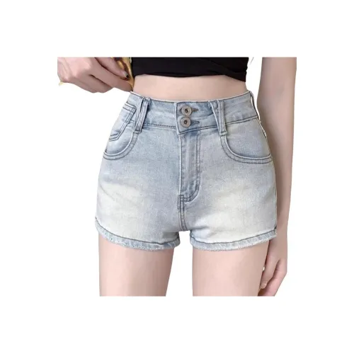 Lan Miao JT9224[с Эластичный] Светло-синий Женские Джинсовые шорты