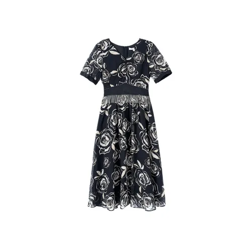 Tang Xi Короткий рукав Платье Женское