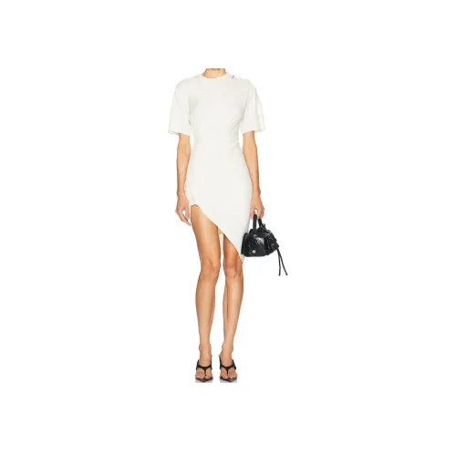 Mugler Короткий рукав Платье Женское Белое