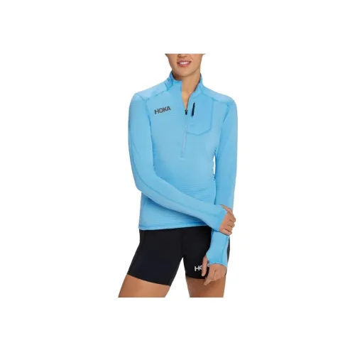 HOKA ONE ONE 1/2 ZIP Синий Женские T-рубашки