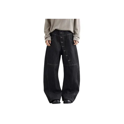 GANGZAI Черные Унисекс Джинсы