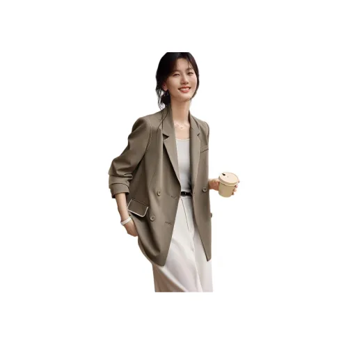XWI Бизнес-костюм женский кофейно-зеленого цвета