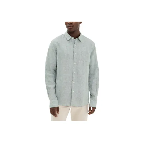 VINCE Лист Зеленый Мужские Рубашки