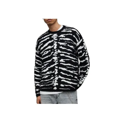 ALLSAINTS Черный Белый Полосы Мужской Трикотаж
