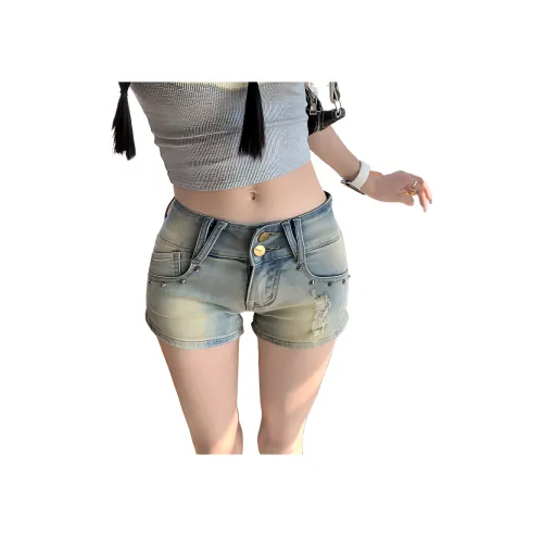 UYH Ностальгический синий шорты [Горячая девушка] женские джинсовые шорты