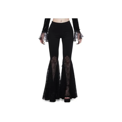 Dolls Kill Widow Вороний'S Embrace Колокольчик Низ Брюки Повседневные брюки Женские Черный Черный