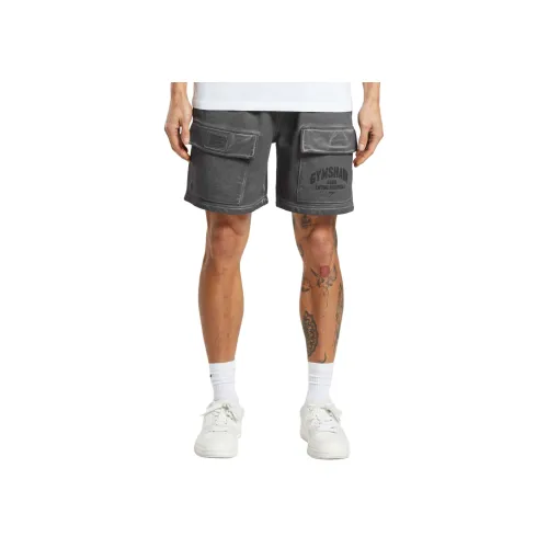 GYMSHARK Тяжелые промытые карго шорты Карго шорты Мужской дымчато-серый