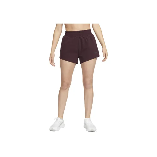 NIKE Яркие Бордово-красные Женские Спортивные Шорты