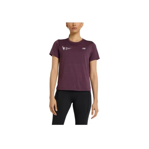 New Balance NYC Marathon AthleticsTCS Стандартная футболка Женская Сливовый Коричневый