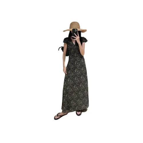 PARKYEON Платье Женское Короткое с Короткими Рукавами