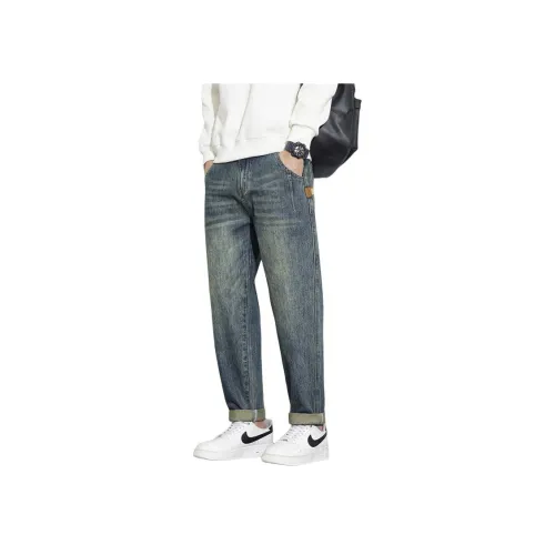 YASHENQISHI FE_704 Ностальгический синий Мужские Джинсы