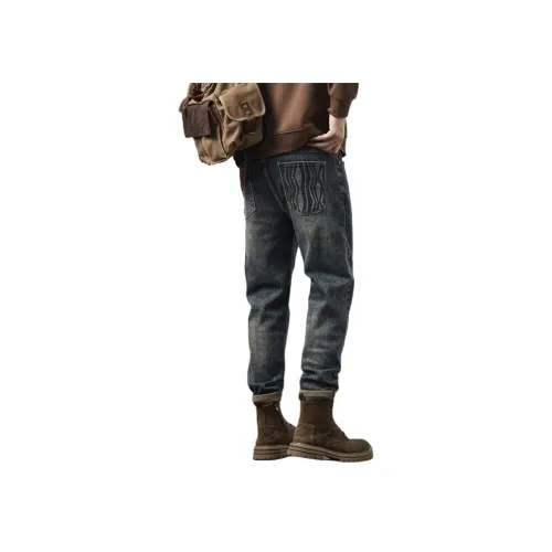 YASHENQISHI 281T98162 Ностальгический синий Мужские Джинсы