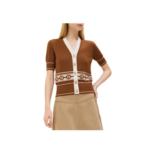 HERMES SS25 Трикотаж Женский Каштановый Коричневый