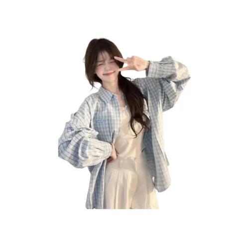 MUCCHIC Blue Women's Shirts MUCCHIC Синий Женские Рубашки