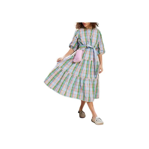 Kate Spade SS24 Длинное платье с длинными рукавами женское многоцветное