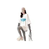 Белый, полосы, с длинным рукавом, свитшот