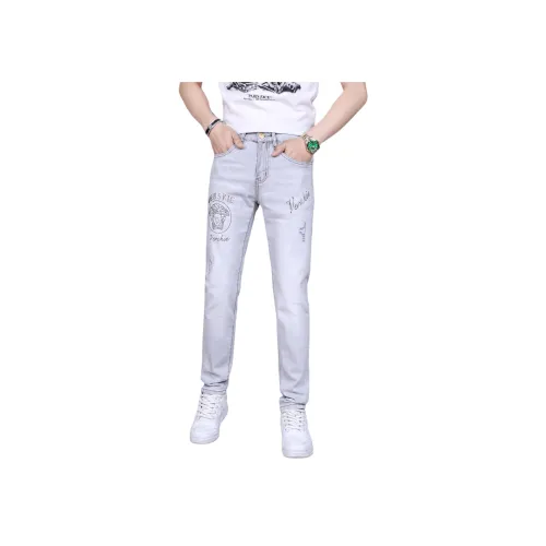 VUAS Лето Джинсы Slim Fit С подворотом Унисекс