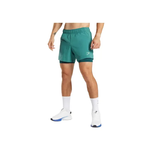 GYMSHARK Спортивные шорты 5' 2 IN 1 Повседневные шорты Мужские Сланцевый синий