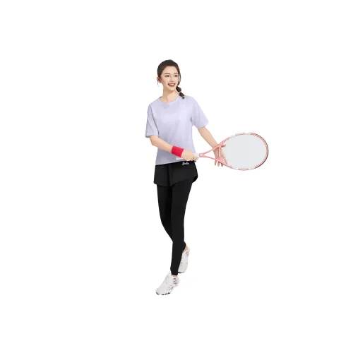 Барби Светло-фиолетовый + Mock Двухкомпонентные Брюки Женские Фитнес-комплекты